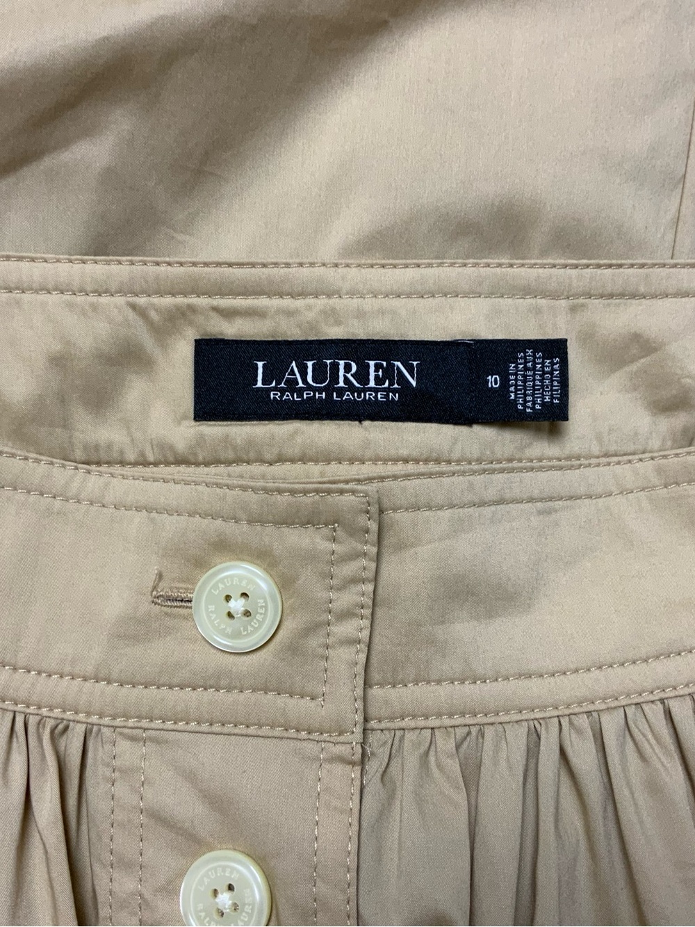 Lauren Ralph Lauren Button-Front Cotton Blend Midi Skirt - Picture 9 of 11
